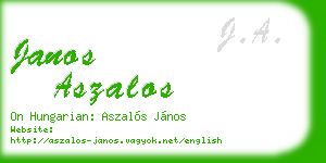janos aszalos business card